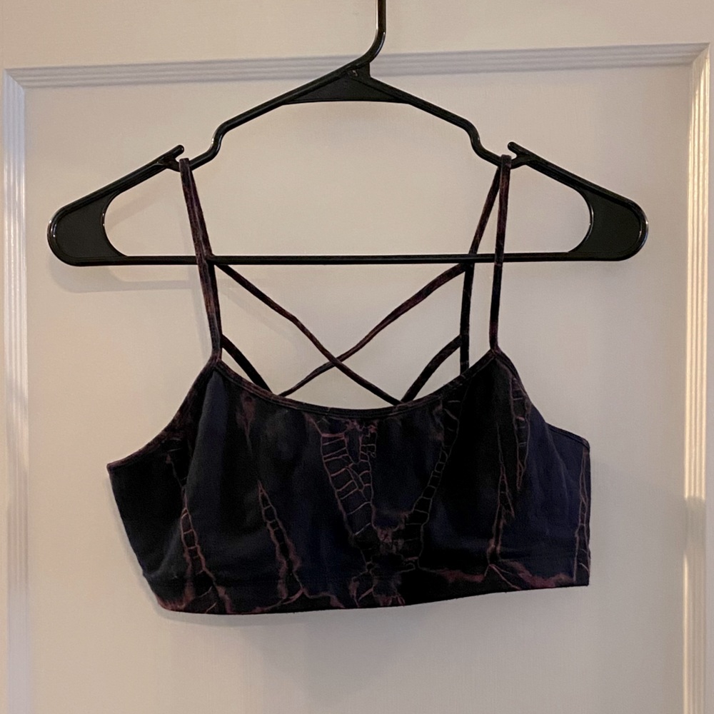 Electric & Rose Tie Dye Strappy Back Sports Bra